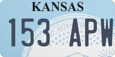 KS license plate 153APW
