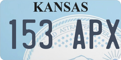 KS license plate 153APX