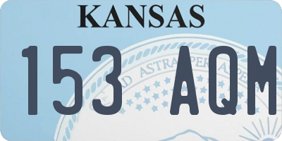 KS license plate 153AQM