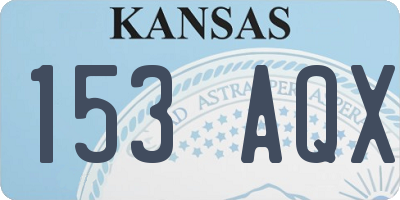 KS license plate 153AQX