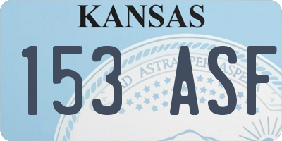 KS license plate 153ASF