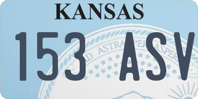 KS license plate 153ASV