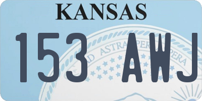 KS license plate 153AWJ