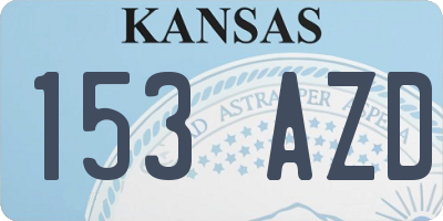 KS license plate 153AZD