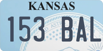 KS license plate 153BAL