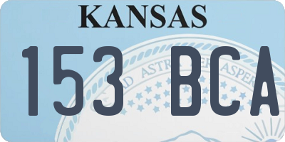KS license plate 153BCA