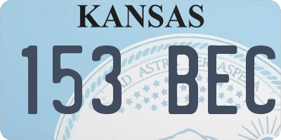 KS license plate 153BEC