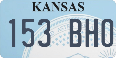 KS license plate 153BHO