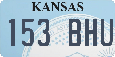 KS license plate 153BHU