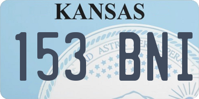 KS license plate 153BNI