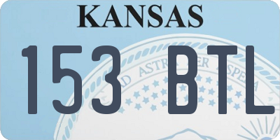 KS license plate 153BTL
