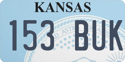 KS license plate 153BUK