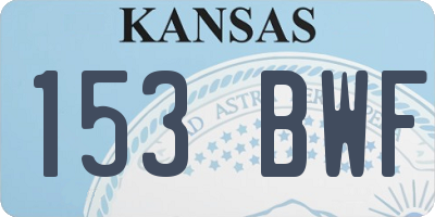 KS license plate 153BWF