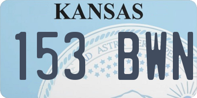 KS license plate 153BWN
