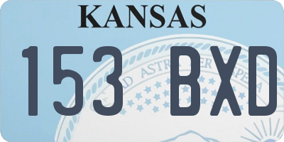 KS license plate 153BXD