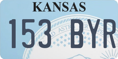 KS license plate 153BYR