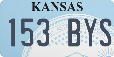 KS license plate 153BYS