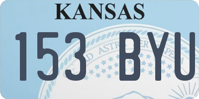 KS license plate 153BYU
