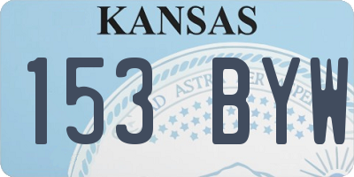 KS license plate 153BYW