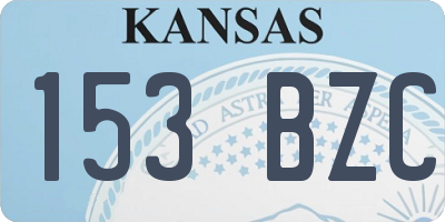 KS license plate 153BZC