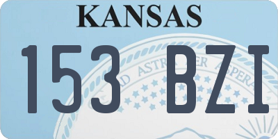 KS license plate 153BZI