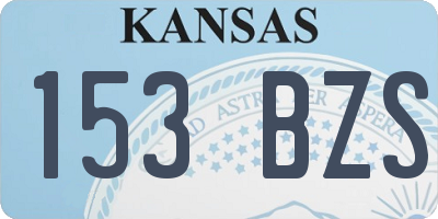 KS license plate 153BZS