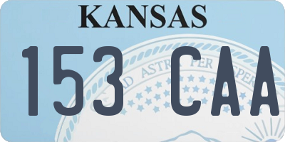 KS license plate 153CAA