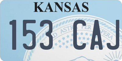 KS license plate 153CAJ