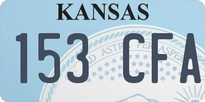 KS license plate 153CFA