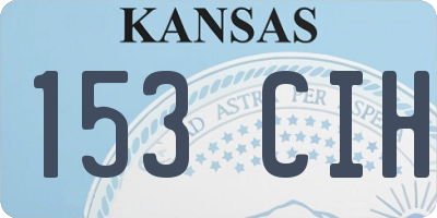 KS license plate 153CIH