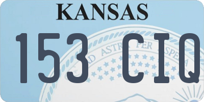 KS license plate 153CIQ