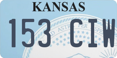 KS license plate 153CIW