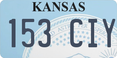 KS license plate 153CIY