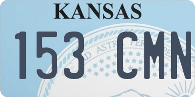 KS license plate 153CMN