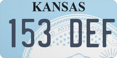 KS license plate 153DEF