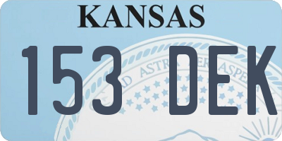 KS license plate 153DEK