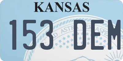 KS license plate 153DEM