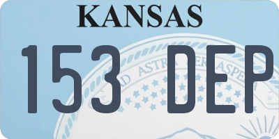 KS license plate 153DEP