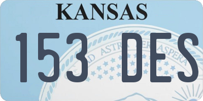 KS license plate 153DES