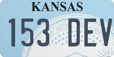 KS license plate 153DEV