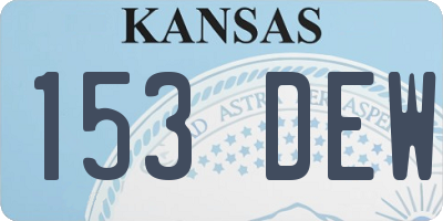 KS license plate 153DEW