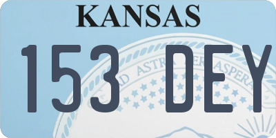 KS license plate 153DEY