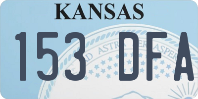 KS license plate 153DFA