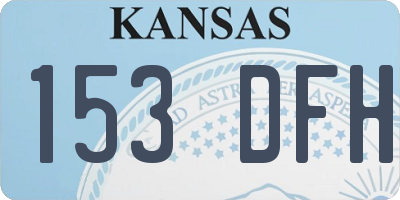 KS license plate 153DFH