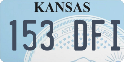KS license plate 153DFI