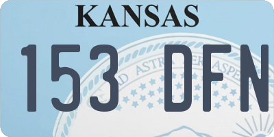 KS license plate 153DFN