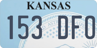 KS license plate 153DFO