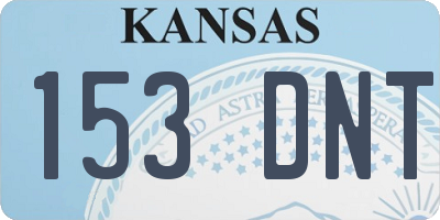 KS license plate 153DNT