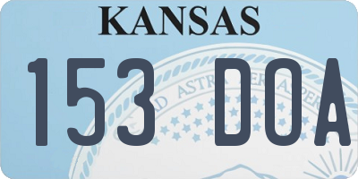 KS license plate 153DOA