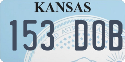 KS license plate 153DOB